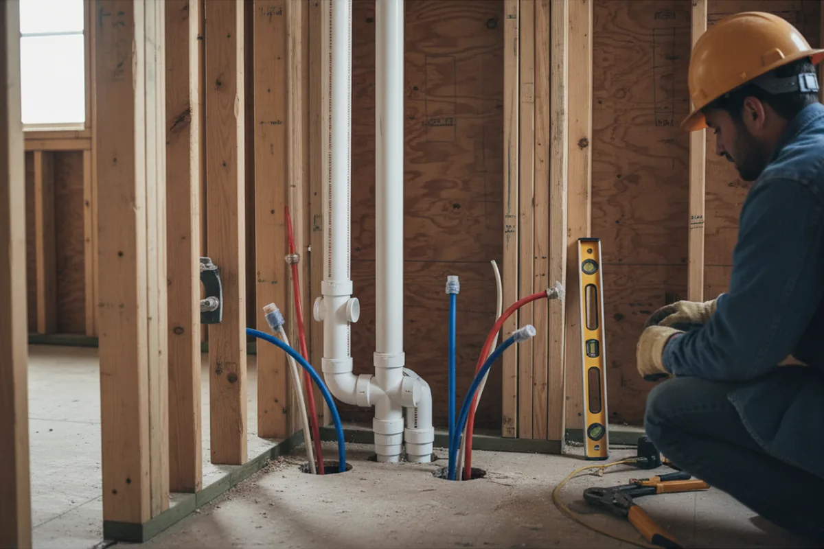 Drain and supply rough-in during Leak Detection in Buckhead